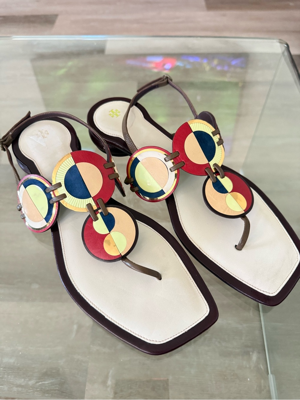 TORY BURCH ‘Marquetry Disk Sandal’ - Picture 2 of 6